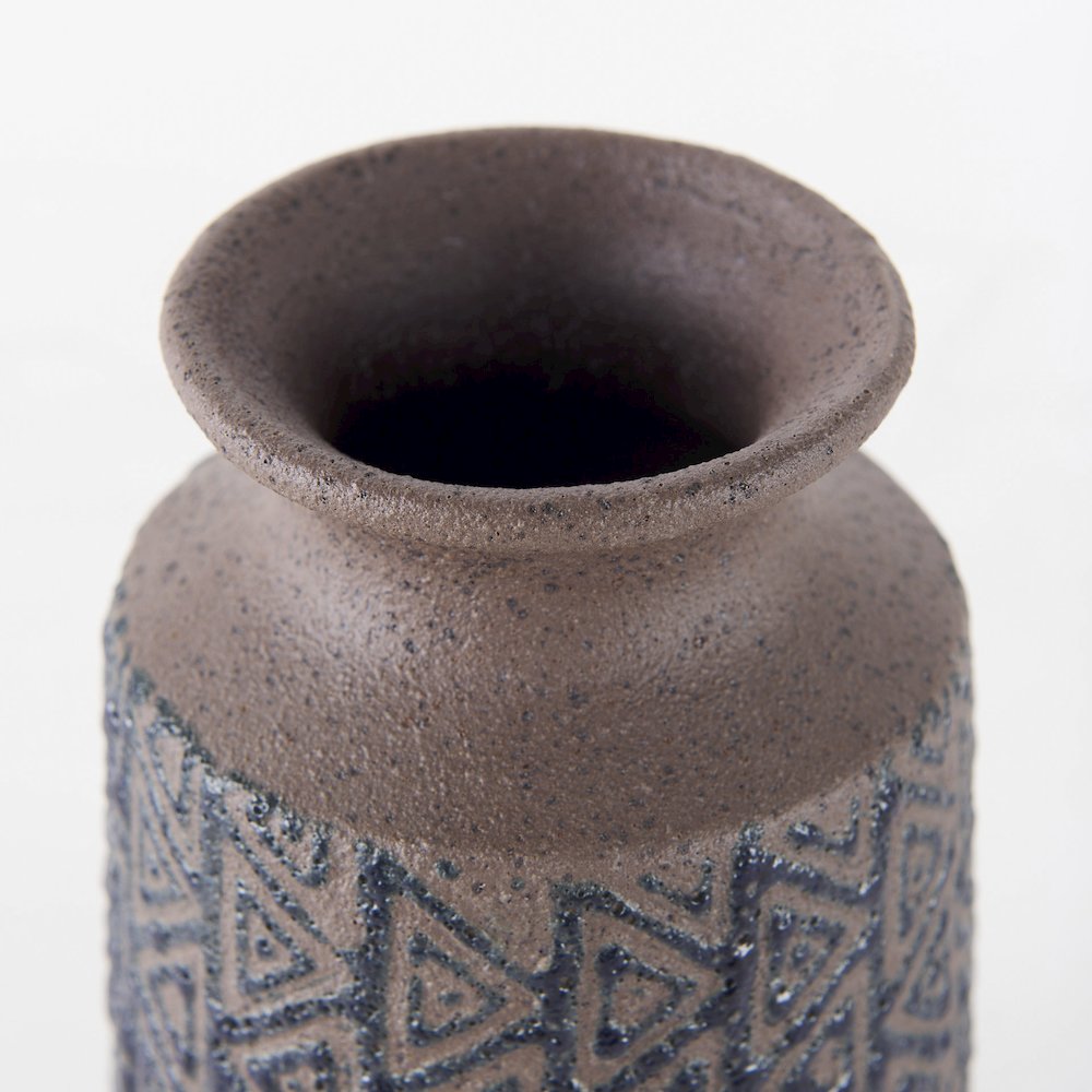 Sefina II Medium Brown/Black Patterned Ceramic Vase