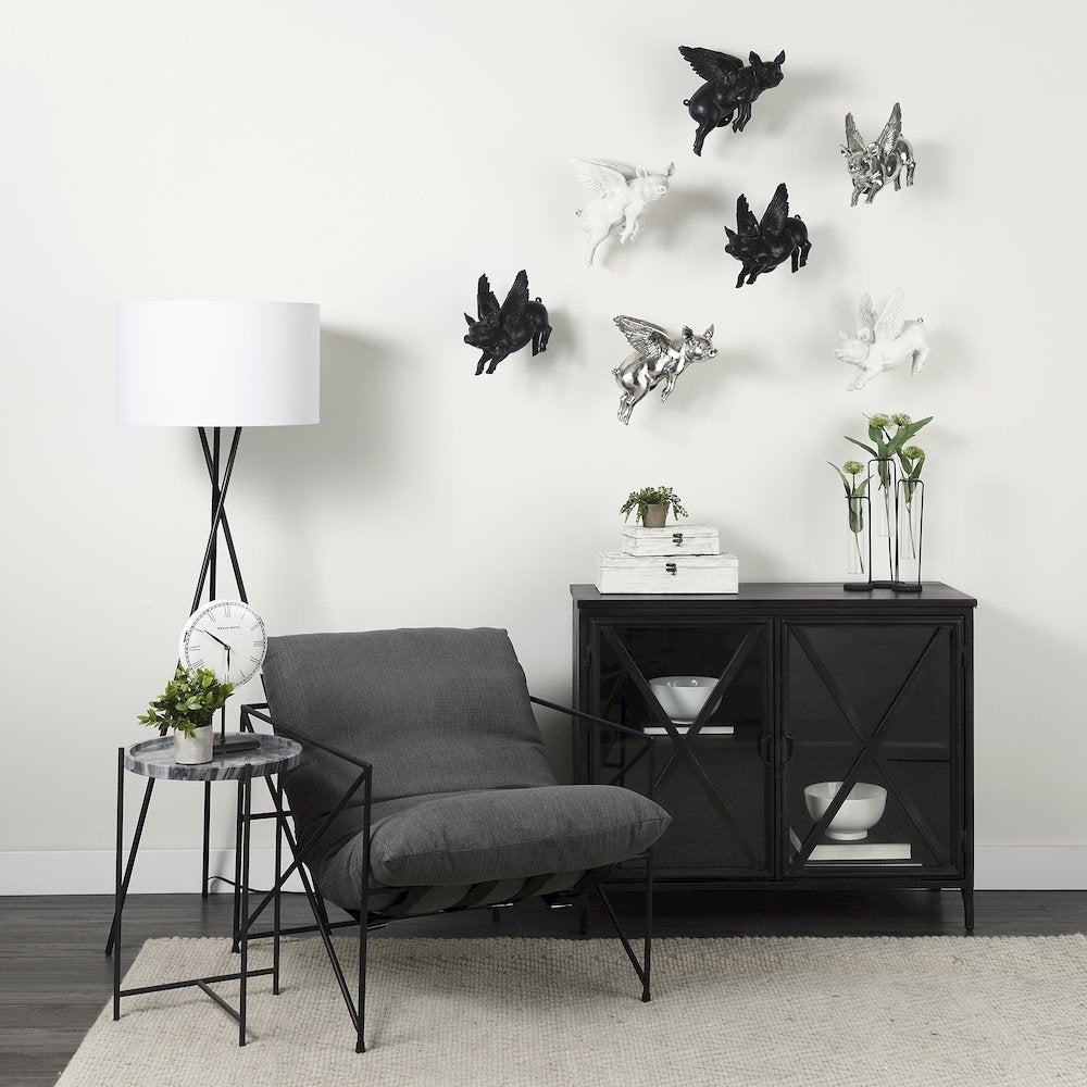 Poppy III 40L x 16W Black Metal With Glass Door Accent Cabinet