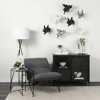 Poppy III 40L x 16W Black Metal With Glass Door Accent Cabinet