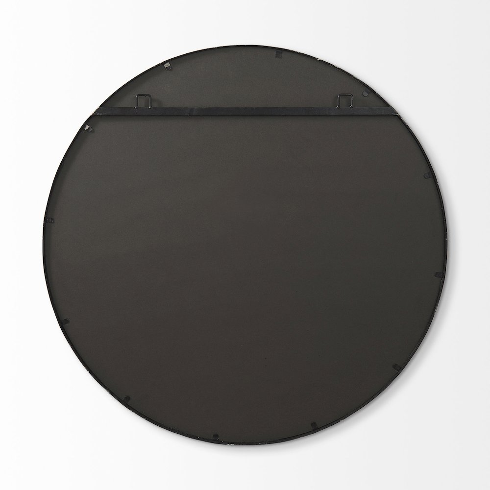 Piper 35.8L x 1.0W x 35.8H Small Black Metal Round Wall Mirror