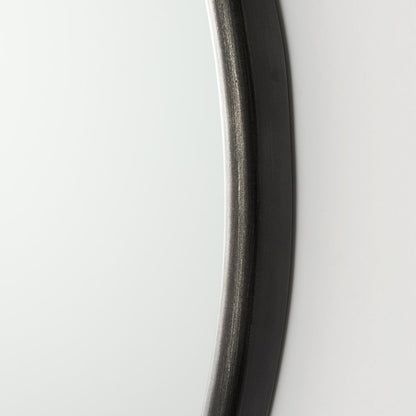 Piper 35.8L x 1.0W x 35.8H Small Black Metal Round Wall Mirror