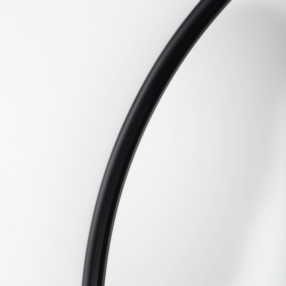 Sadie 36.0L x 2.0W x 76.0H Black Metal Rounded Arch Floor Mirror