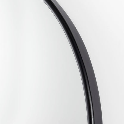 Sadie 36.0L x 2.0W x 76.0H Black Metal Rounded Arch Floor Mirror