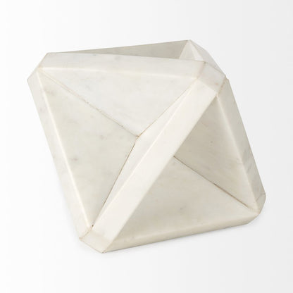 Sophia 5.5 L x 5.5 W x 8.5 H White Marble Decor Stand