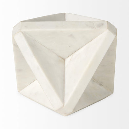Sophia 5.5 L x 5.5 W x 8.5 H White Marble Decor Stand