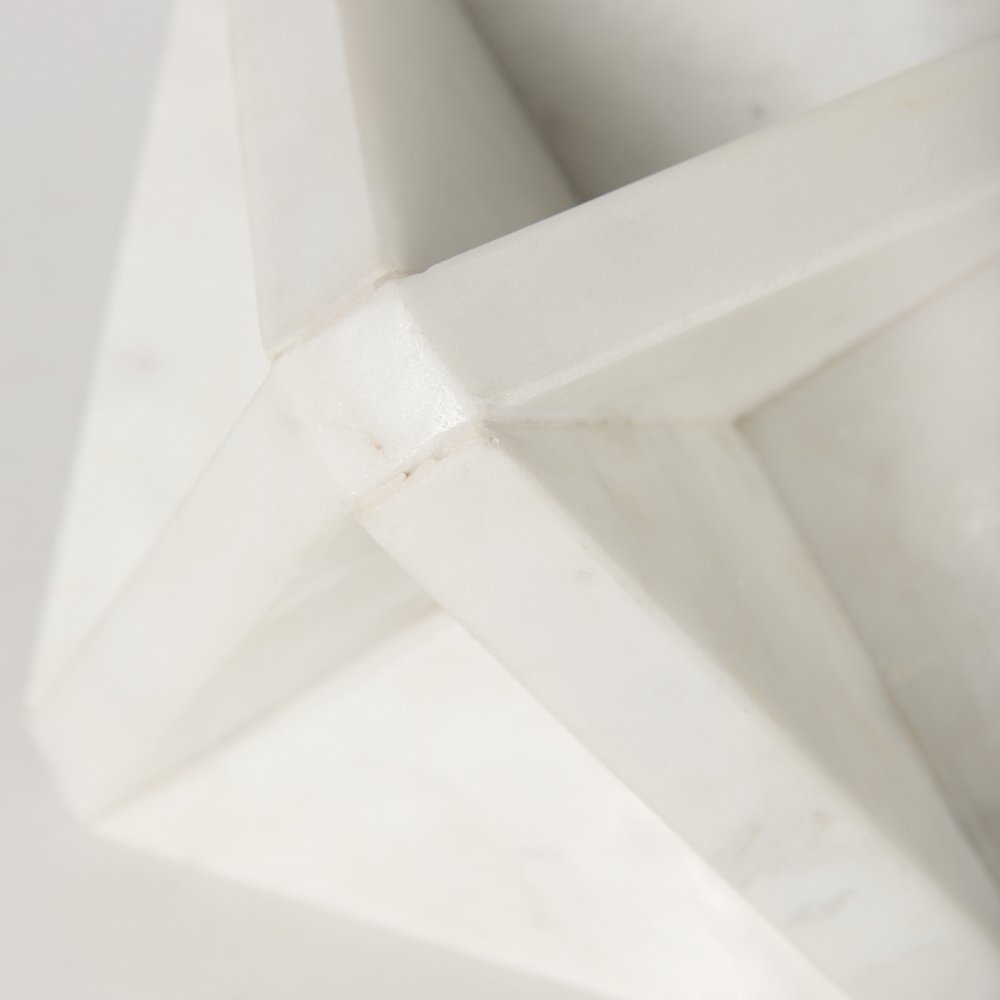 Sophia 5.5 L x 5.5 W x 8.5 H White Marble Decor Stand