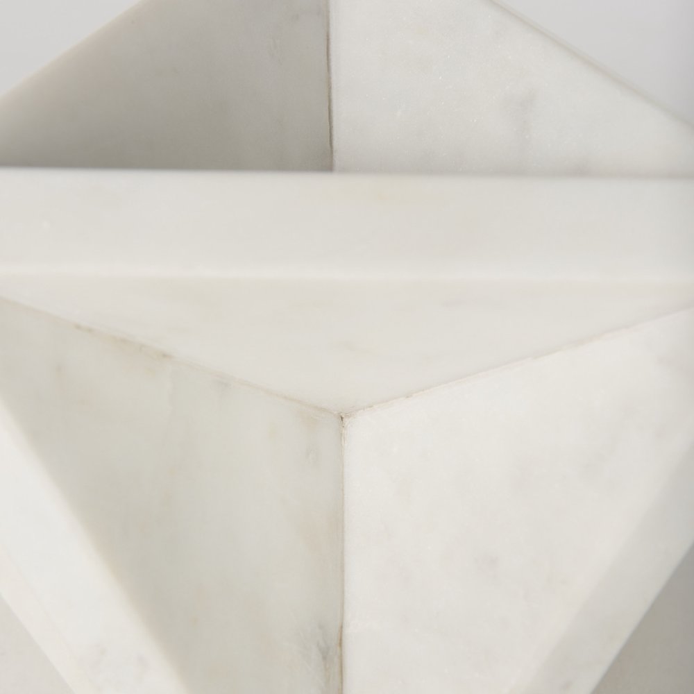 Sophia 5.5 L x 5.5 W x 8.5 H White Marble Decor Stand