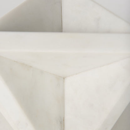 Sophia 5.5 L x 5.5 W x 8.5 H White Marble Decor Stand