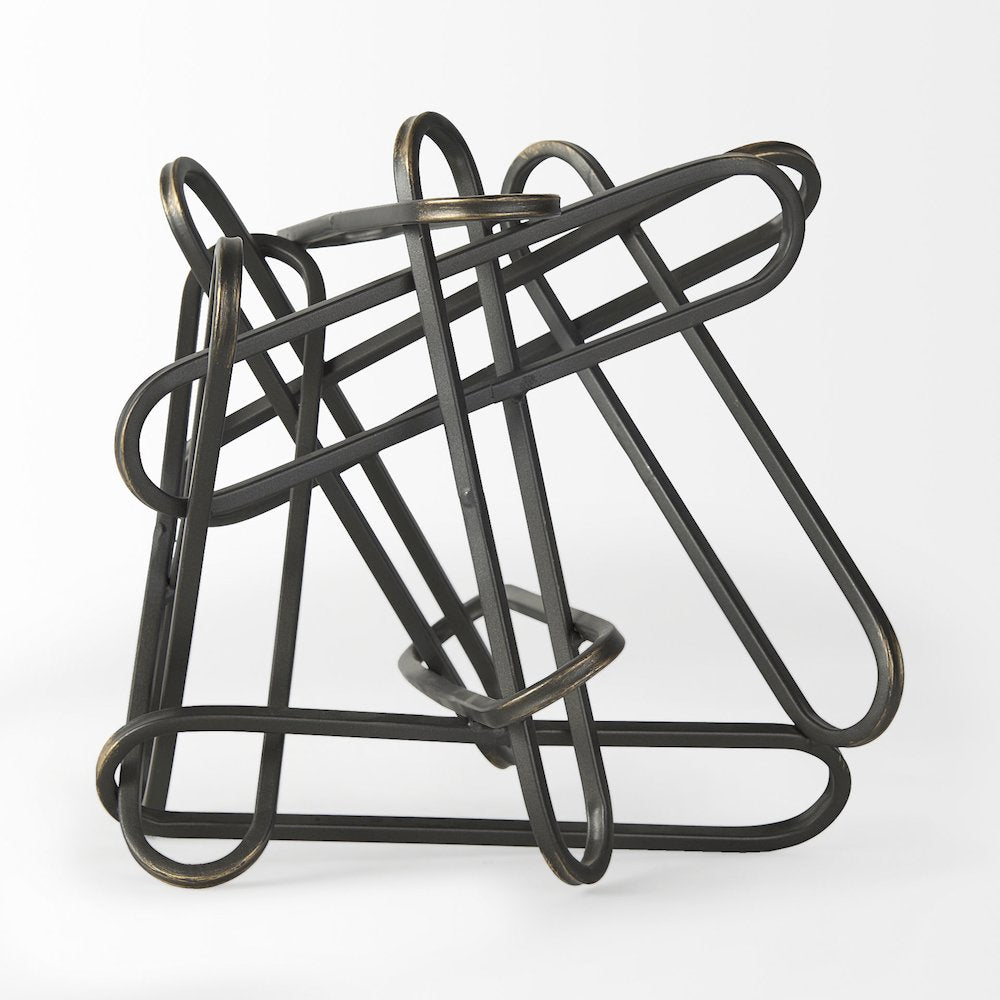 Henderson 12.2L x 9.1W x 9.1H Black Metal Paperclip Decorative Object