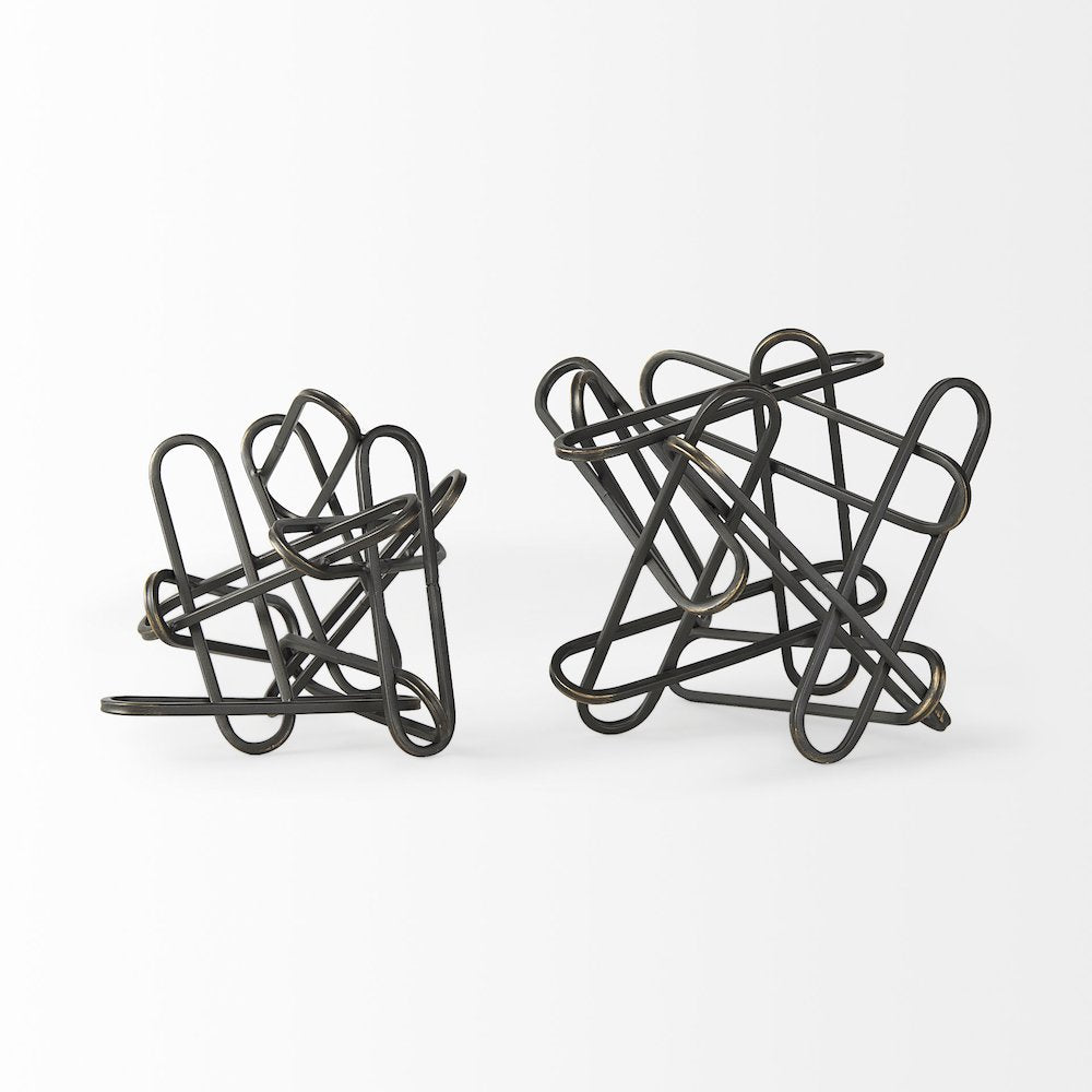 Henderson 12.2L x 9.1W x 9.1H Black Metal Paperclip Decorative Object