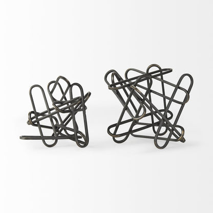 Henderson 12.2L x 9.1W x 9.1H Black Metal Paperclip Decorative Object