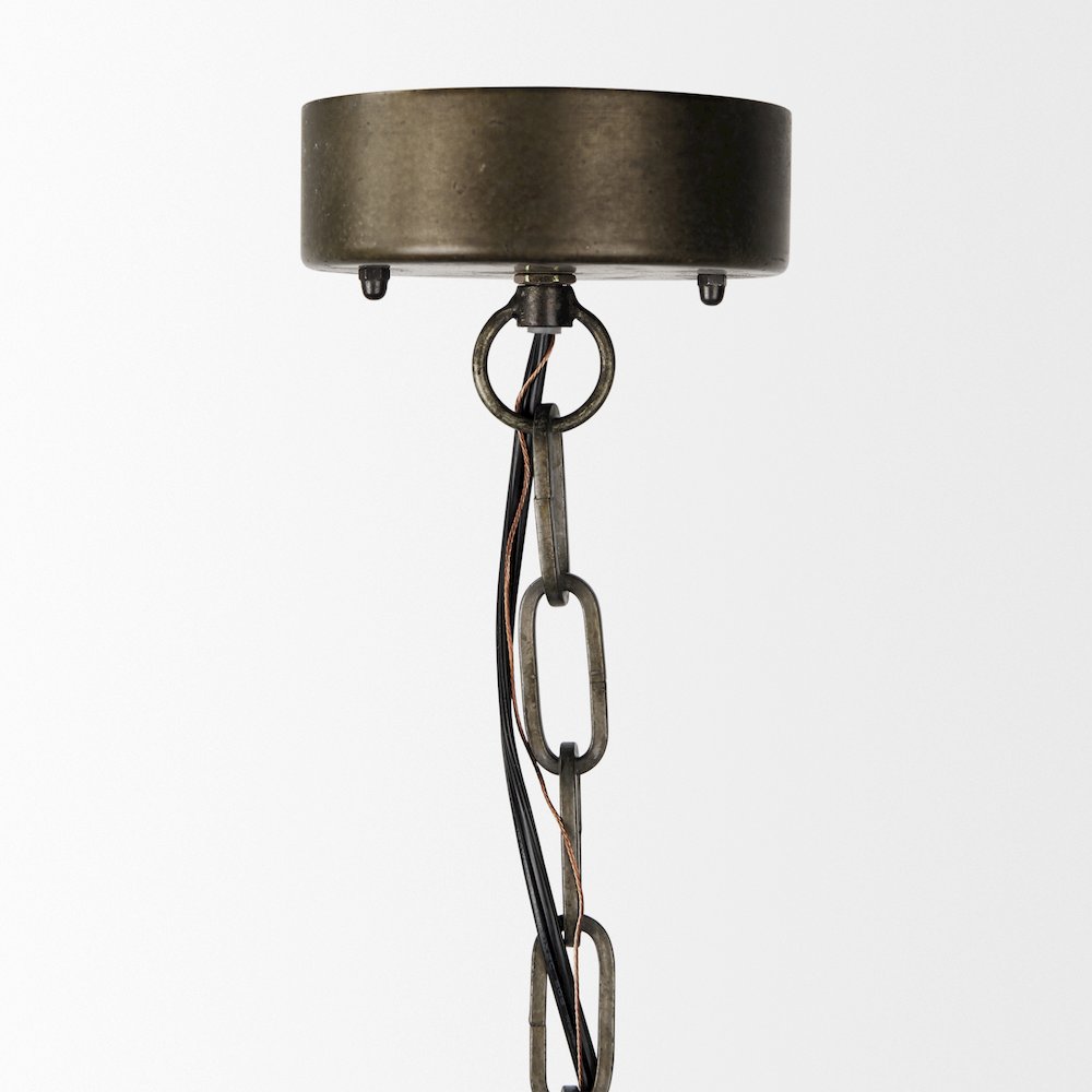 Zaio 12.5Lx 12.5W x 18.5H Weathered Antique Gold Metal Caged Bulb Pendant Light