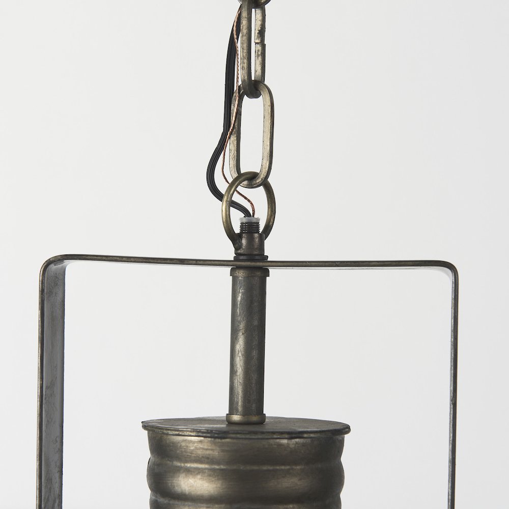 Zaio 12.5Lx 12.5W x 18.5H Weathered Antique Gold Metal Caged Bulb Pendant Light