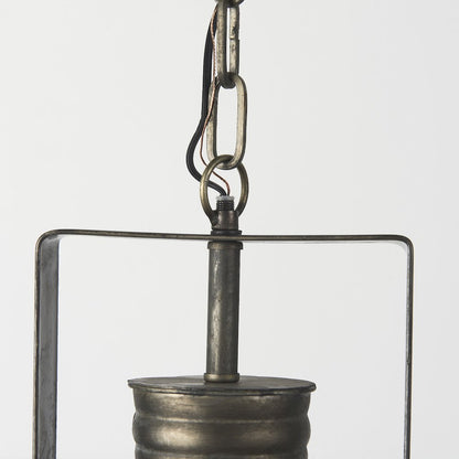 Zaio 12.5Lx 12.5W x 18.5H Weathered Antique Gold Metal Caged Bulb Pendant Light