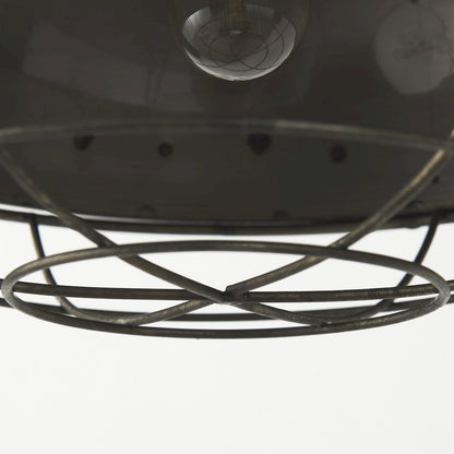 Zaio 12.5Lx 12.5W x 18.5H Weathered Antique Gold Metal Caged Bulb Pendant Light