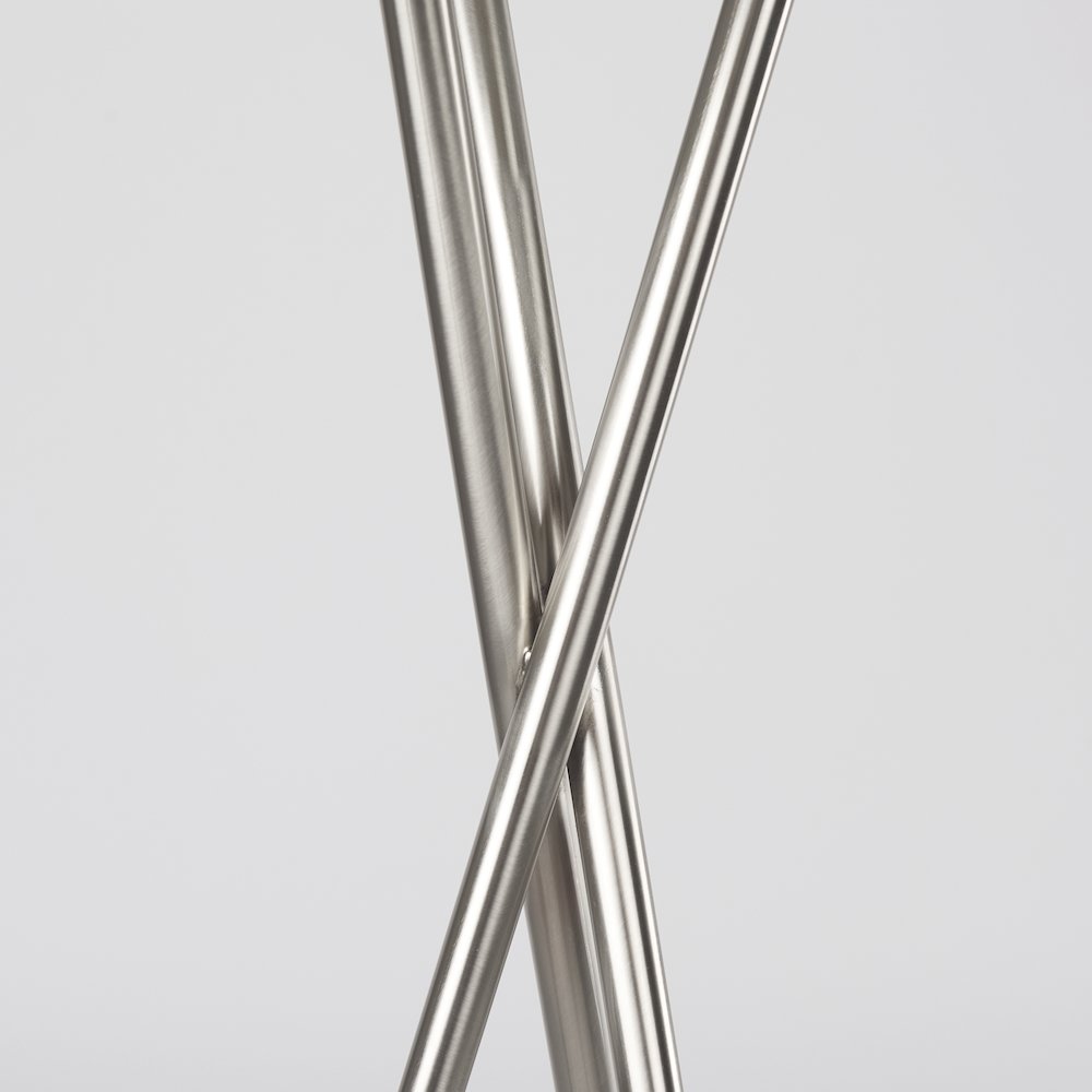 Ambrose 20.0L x 20.0W x 61.8H Silver Metal W/Beige Fabric Shade Floor Lamp