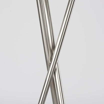 Ambrose 20.0L x 20.0W x 61.8H Silver Metal W/Beige Fabric Shade Floor Lamp