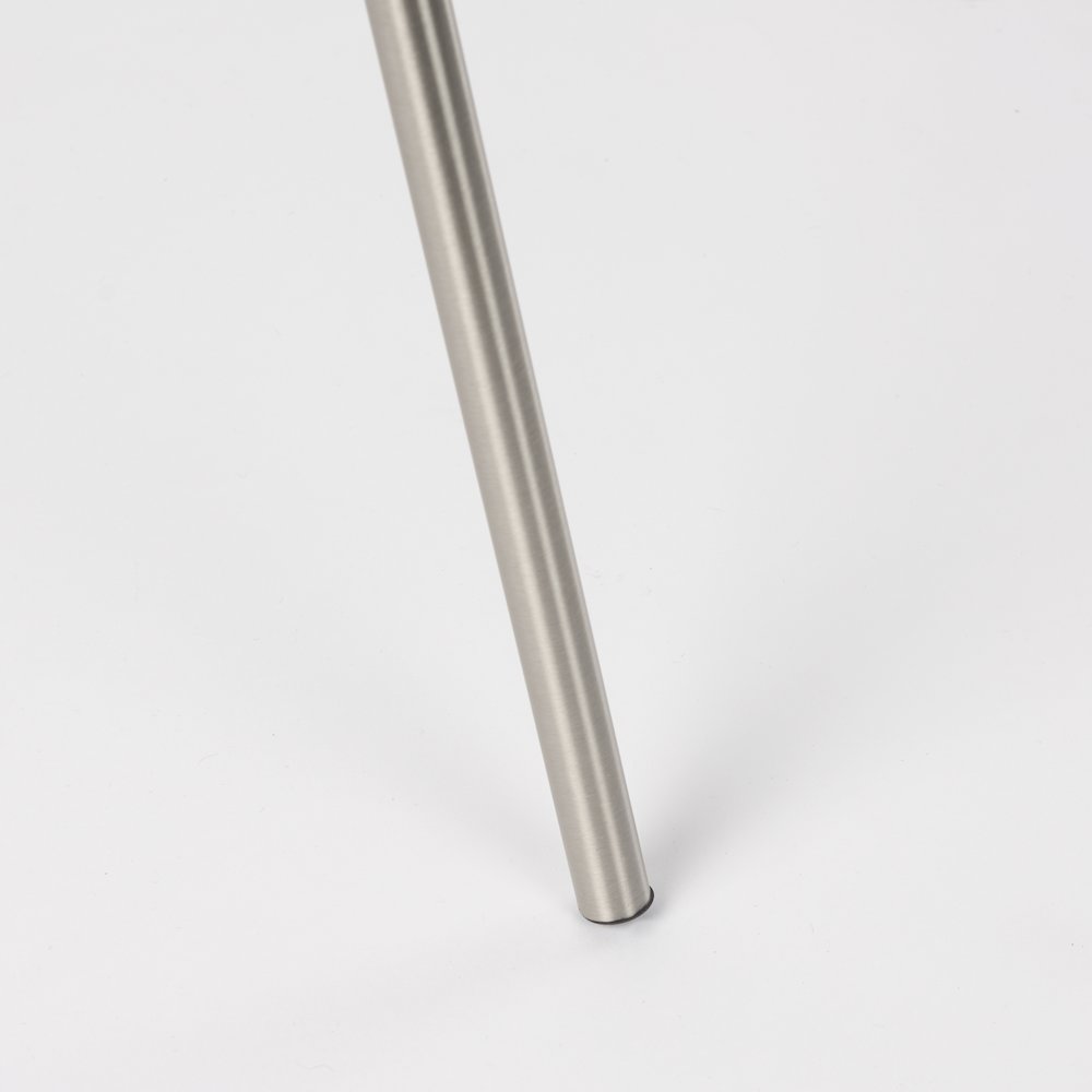 Ambrose 20.0L x 20.0W x 61.8H Silver Metal W/Beige Fabric Shade Floor Lamp