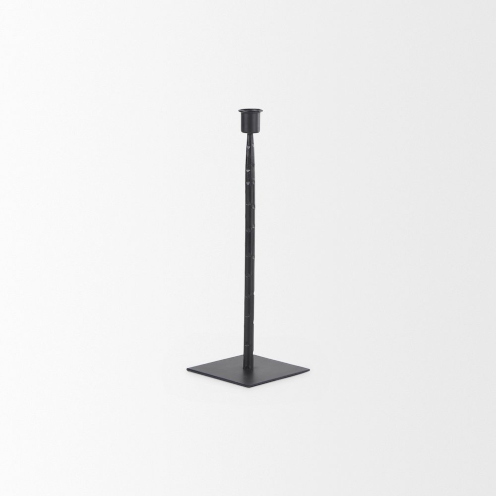 Porter 4.5L x 4.5W x 12.0H Small Black Iron Candle Holder