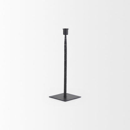 Porter 4.5L x 4.5W x 12.0H Small Black Iron Candle Holder
