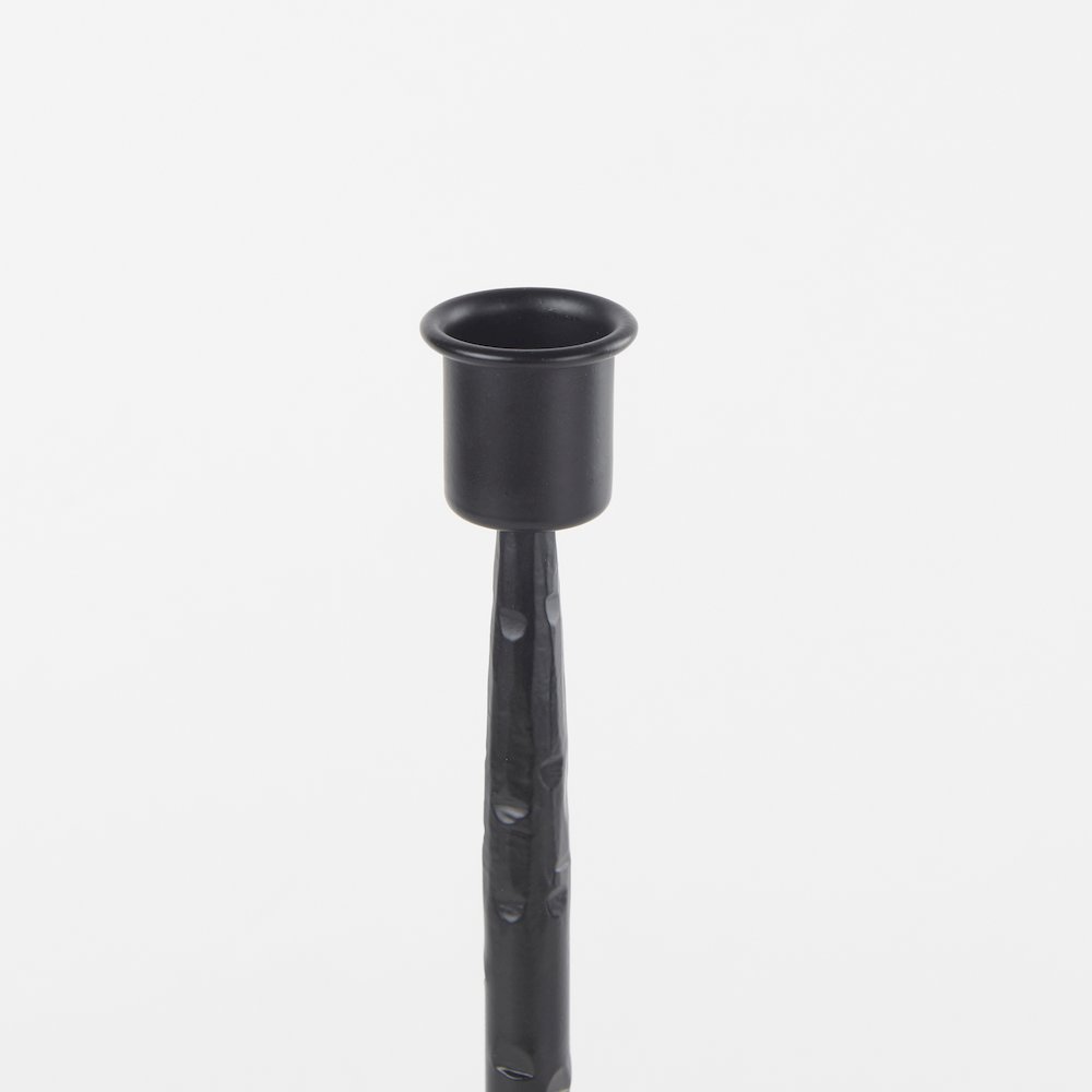 Porter 4.5L x 4.5W x 12.0H Small Black Iron Candle Holder