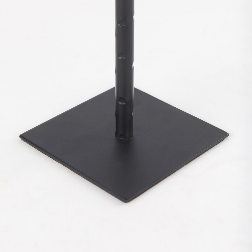 Porter 4.5L x 4.5W x 12.0H Small Black Iron Candle Holder
