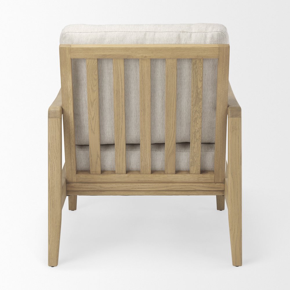 Raeleigh 28.0L x 34.1W x 34.4H Cream Fabric W/Light Brown Wood Accent Chair