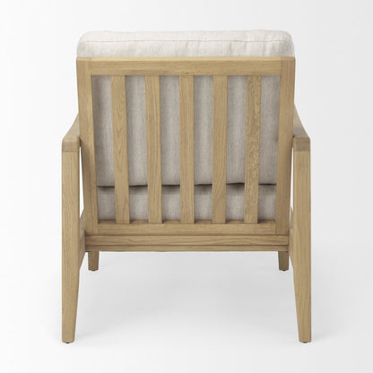 Raeleigh 28.0L x 34.1W x 34.4H Cream Fabric W/Light Brown Wood Accent Chair