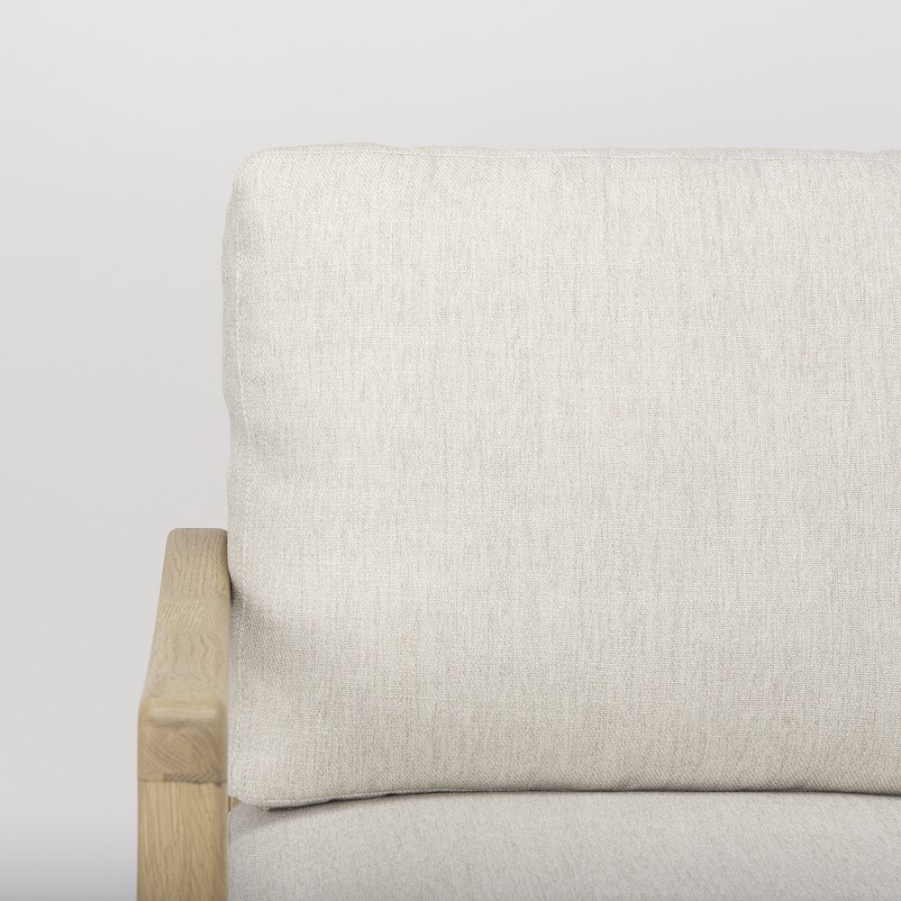 Raeleigh 28.0L x 34.1W x 34.4H Cream Fabric W/Light Brown Wood Accent Chair