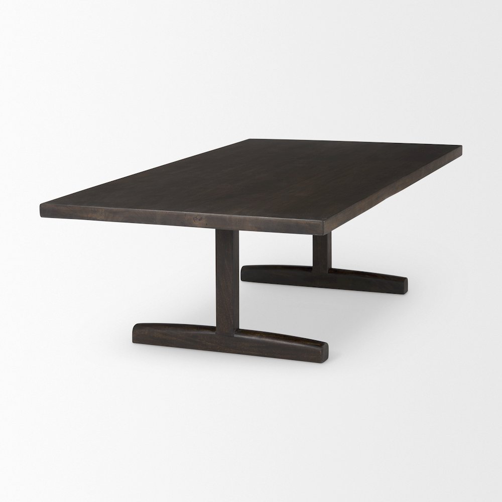 Viktor 55"L Dark Brown Solid Wood Coffee Table