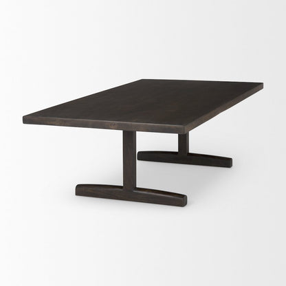 Viktor 55"L Dark Brown Solid Wood Coffee Table