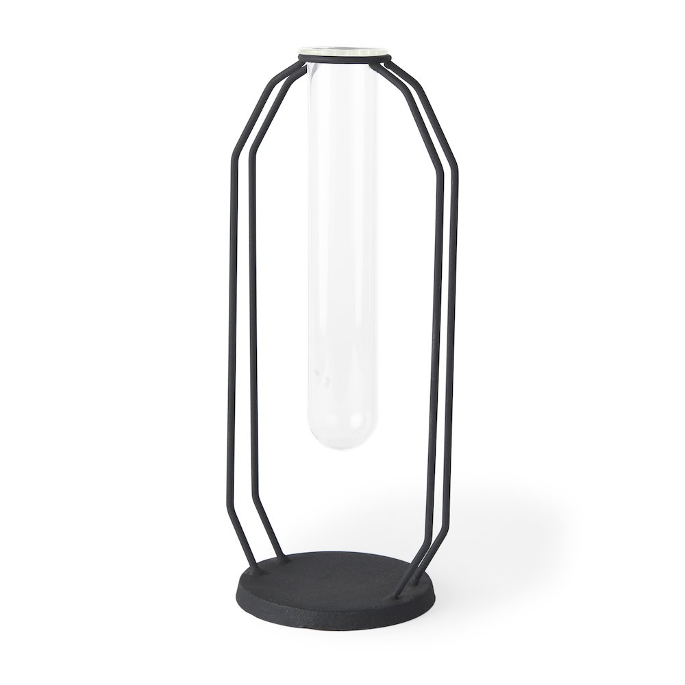 Aria 4.5L x 3.9W x 11.0H Metal and Glass Holder Object