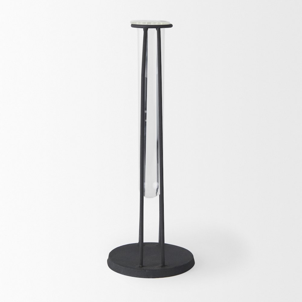 Aria 4.5L x 3.9W x 11.0H Metal and Glass Holder Object