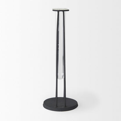 Aria 4.5L x 3.9W x 11.0H Metal and Glass Holder Object