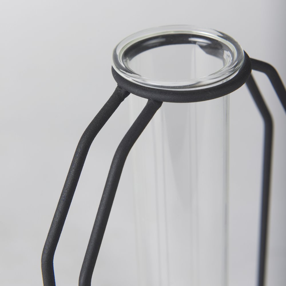 Aria 4.5L x 3.9W x 11.0H Metal and Glass Holder Object