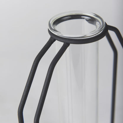 Aria 4.5L x 3.9W x 11.0H Metal and Glass Holder Object