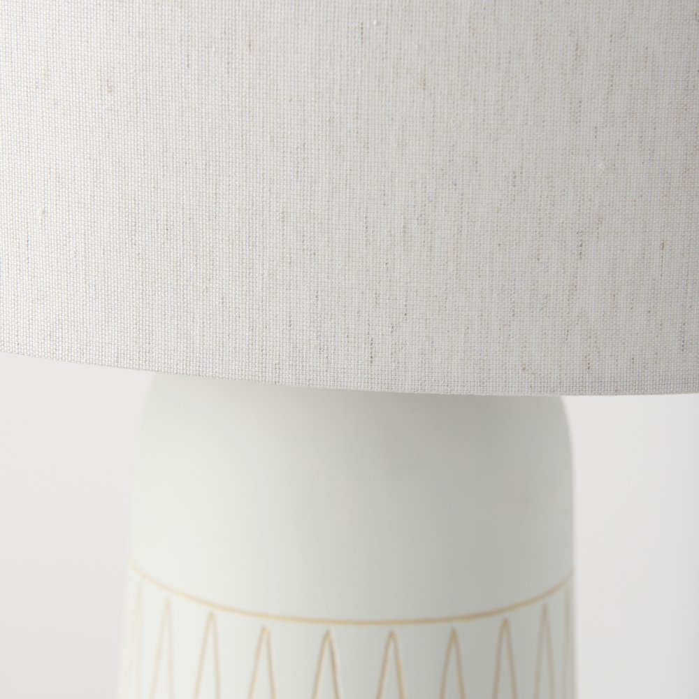 Javier 18.0L x 18.0W x 30.75H Light Base W/Cream Shade Table Lamp