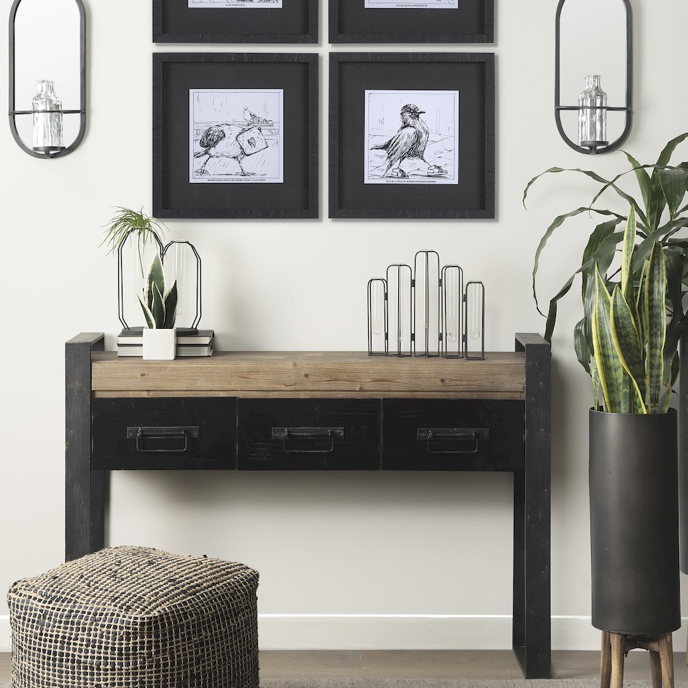 Aria 4.5L x 3.9W x 11.0H Metal and Glass Holder Object