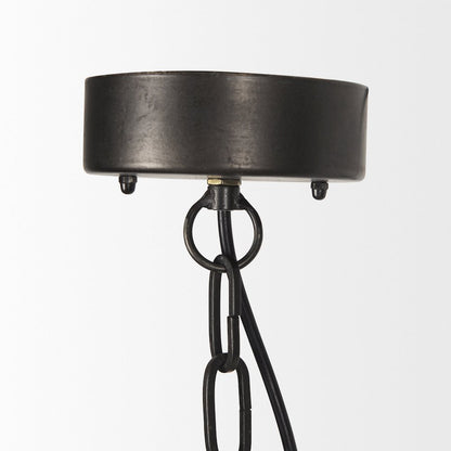 Selma Black Wood Bead and Metal Chandelier