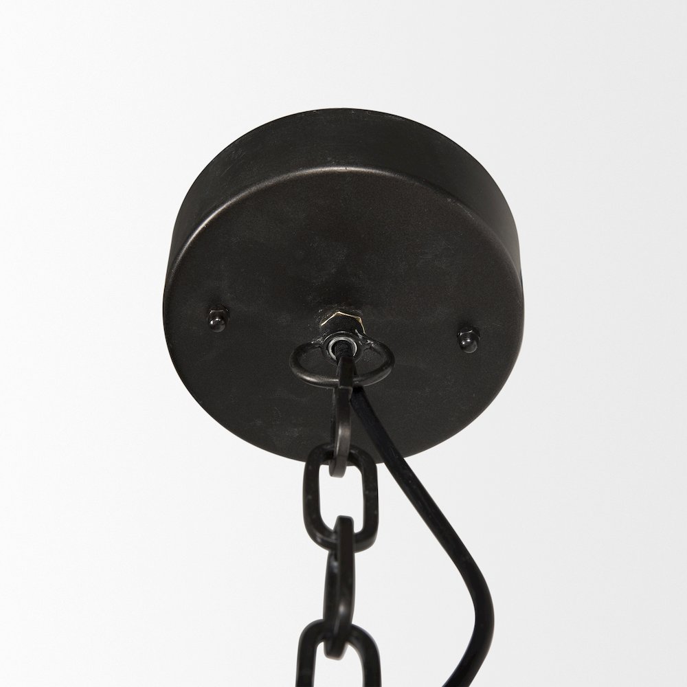 Selma Black Wood Bead and Metal Chandelier