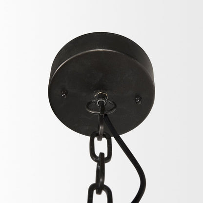 Selma Black Wood Bead and Metal Chandelier