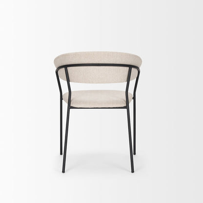 Carolyn Dining Chair w/ Oatmeal Fabric & Matte Black Metal