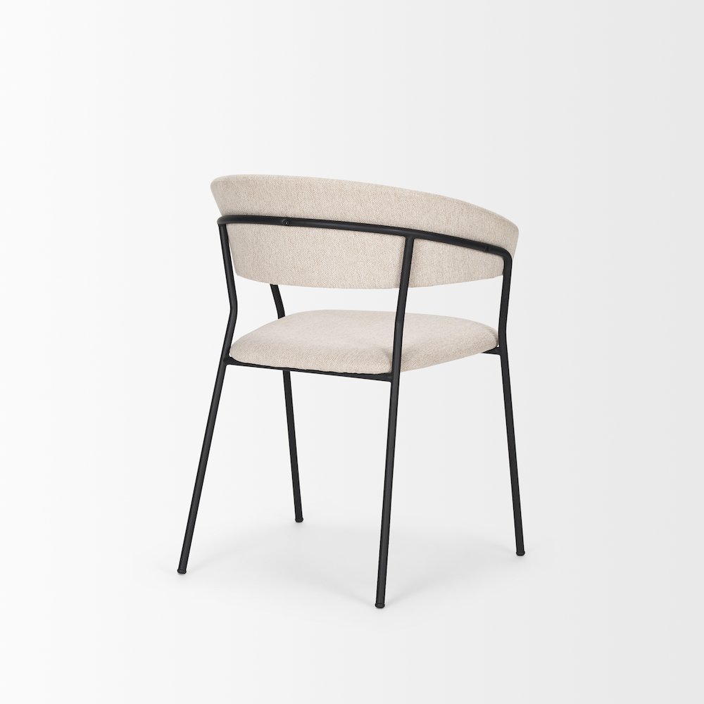 Carolyn Dining Chair w/ Oatmeal Fabric & Matte Black Metal