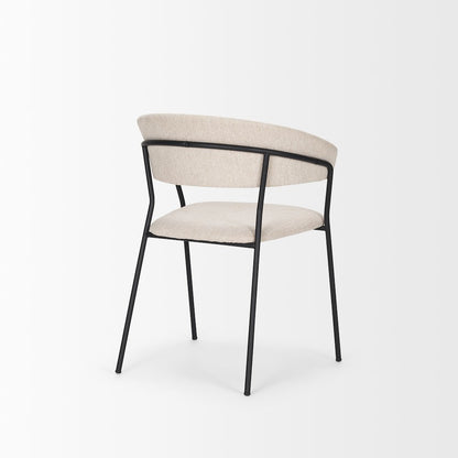 Carolyn Dining Chair w/ Oatmeal Fabric & Matte Black Metal