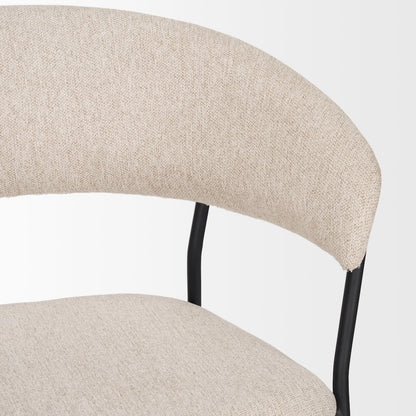 Carolyn Dining Chair w/ Oatmeal Fabric & Matte Black Metal