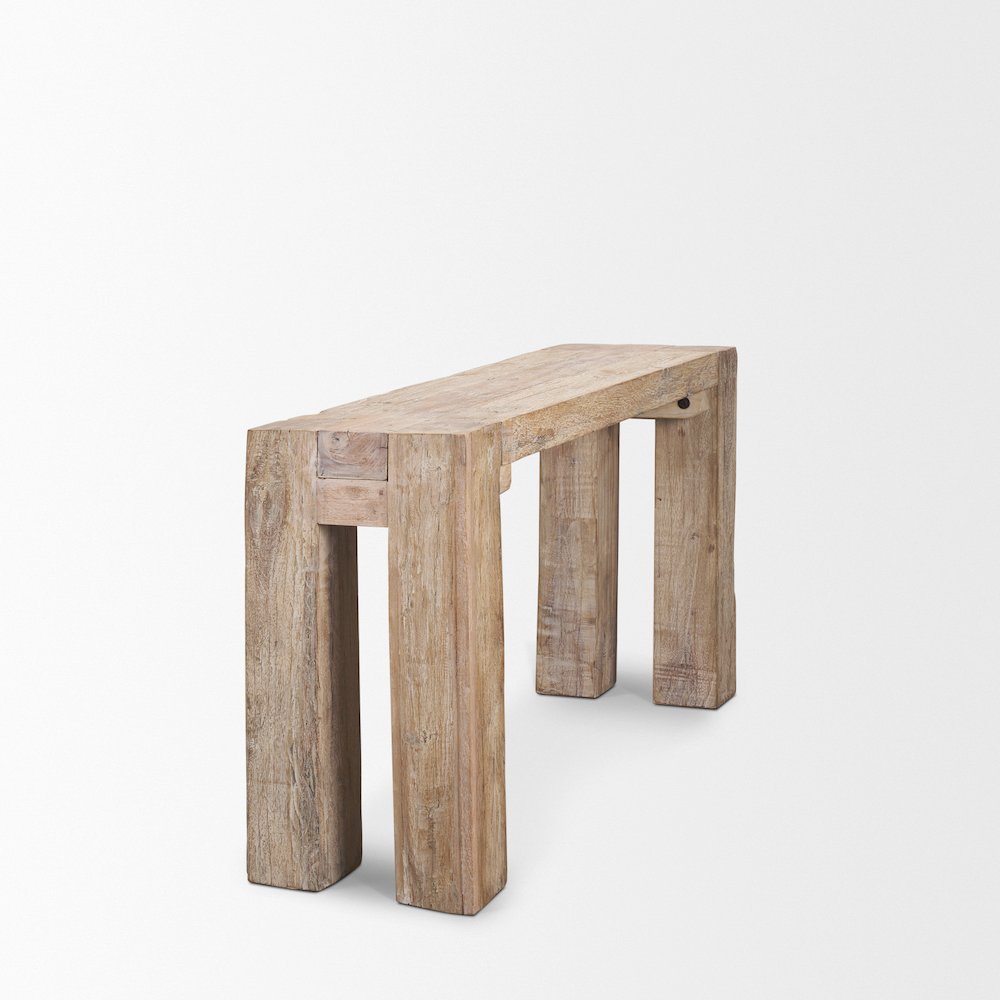 Whitewash Reclaimed Wood Console Table