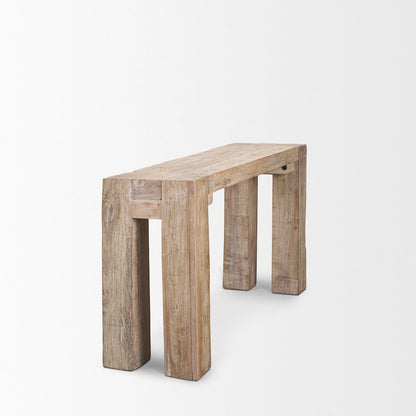 Whitewash Reclaimed Wood Console Table