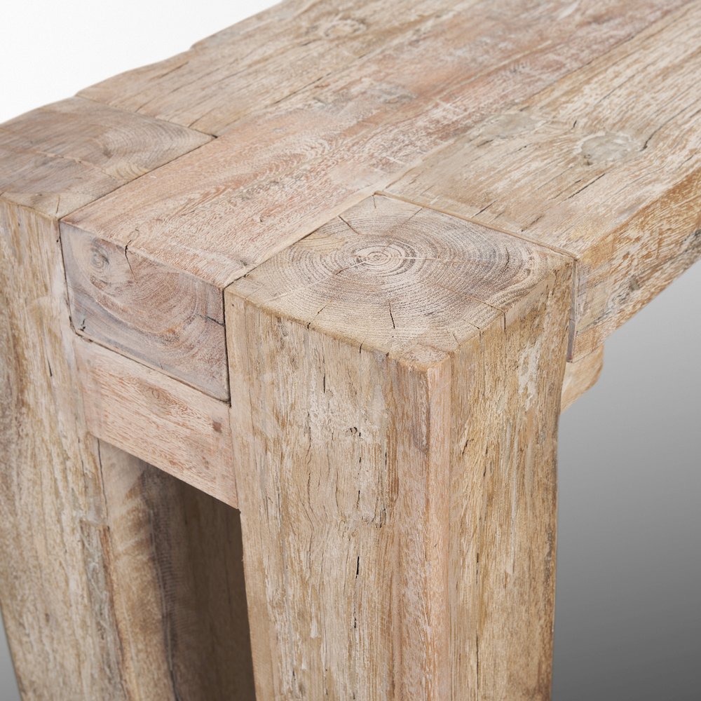 Whitewash Reclaimed Wood Console Table