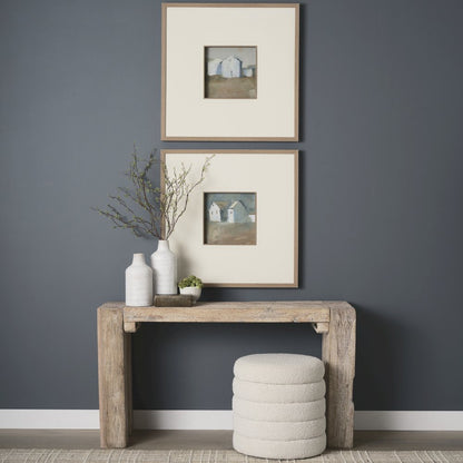Whitewash Reclaimed Wood Console Table