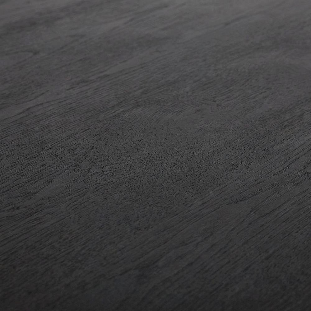 Rectangular Black and Brown Solid Wood Dining Table with Durable Finish